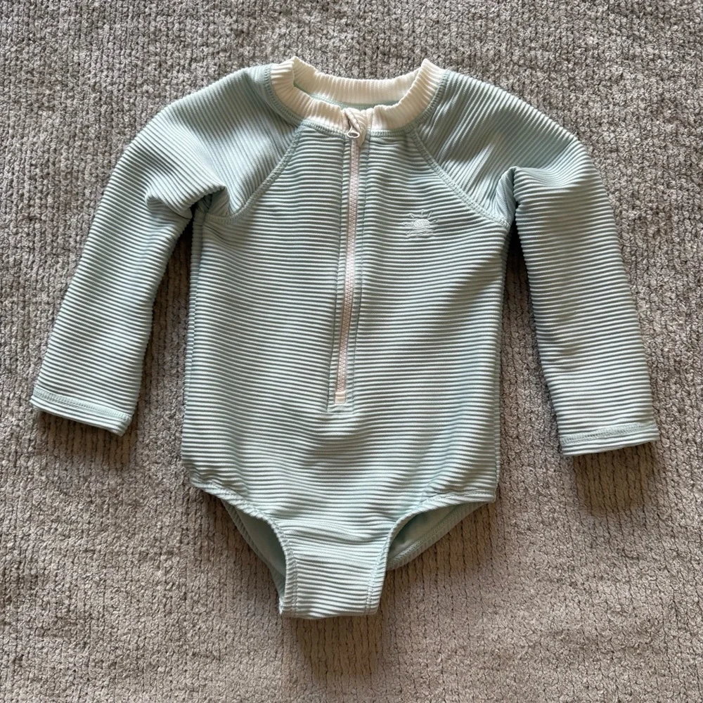 Little Co‎ by Lauren Conrad Ribbed One-Piece Rash Guard Swimsuit 12M